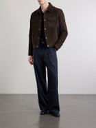 Mr P. - Croc-Effect Suede Jacket - Brown