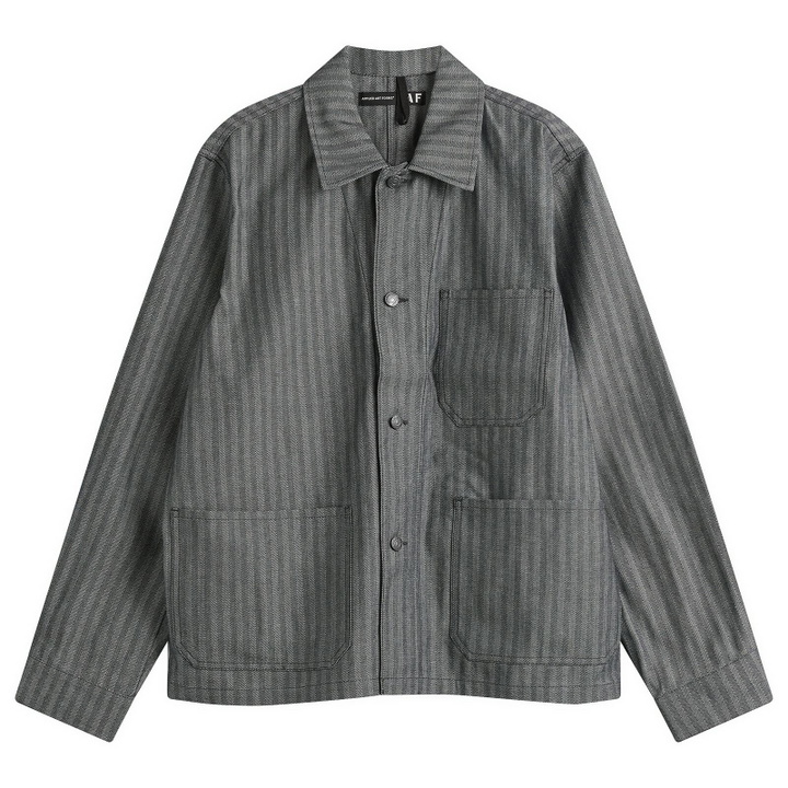 Photo: Applied Art Forms Men's Herringbone Chore Jacket in Raw Denim