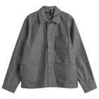 Applied Art Forms Men's Herringbone Chore Jacket in Raw Denim
