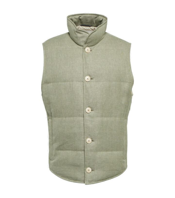 Photo: Brunello Cucinelli - Linen, wool and silk down vest