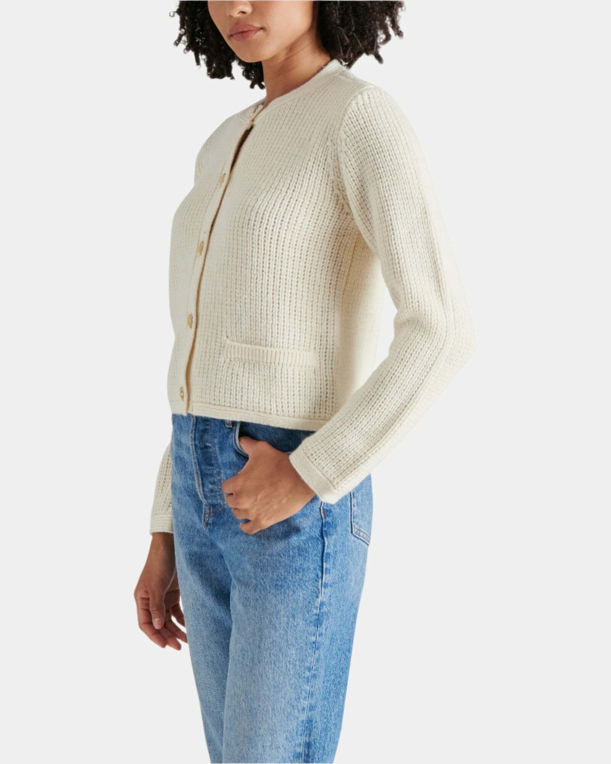 Steve Madden Fantino Sweater Jacket in White