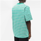 Billionaire Boys Club Men's Serif Logo Stripe T-Shirt in Green Stripe