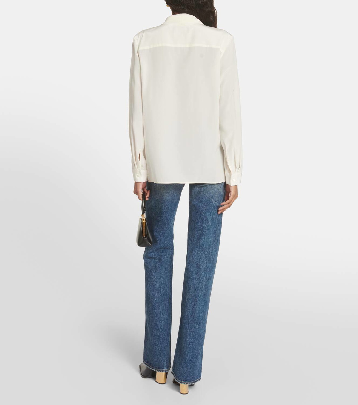 Nili Lotan Angelique silk tie-neck blouse