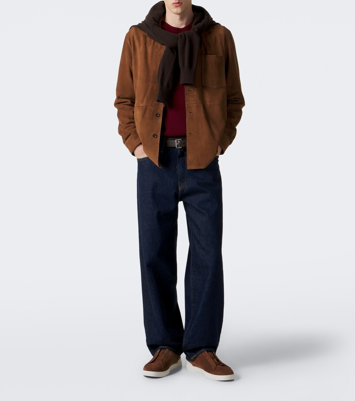 Zegna Triple Stitch suede slip-on sneakers