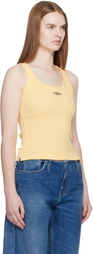 Casablanca Yellow Corrosion Ribbed Tank Top