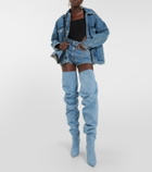 Amina Muaddi - Jahleel denim over-the-knee boots