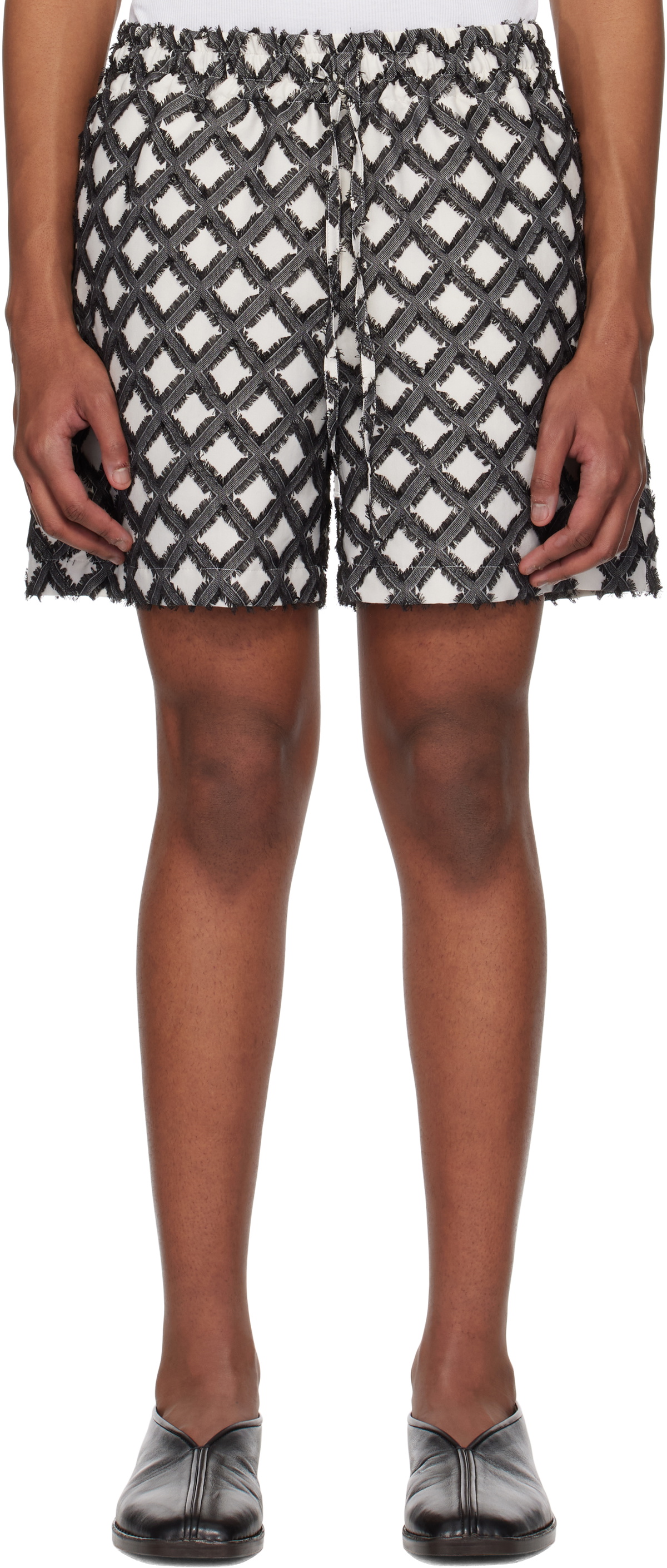 LE17SEPTEMBRE Black Argyle Jacquard Shorts