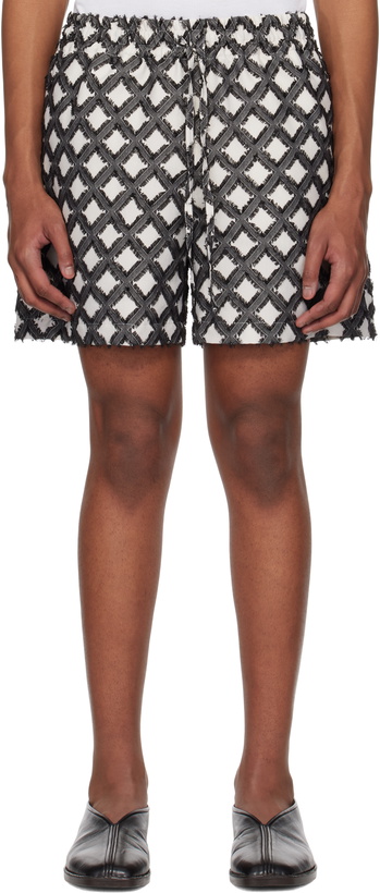 Photo: LE17SEPTEMBRE Black Argyle Jacquard Shorts