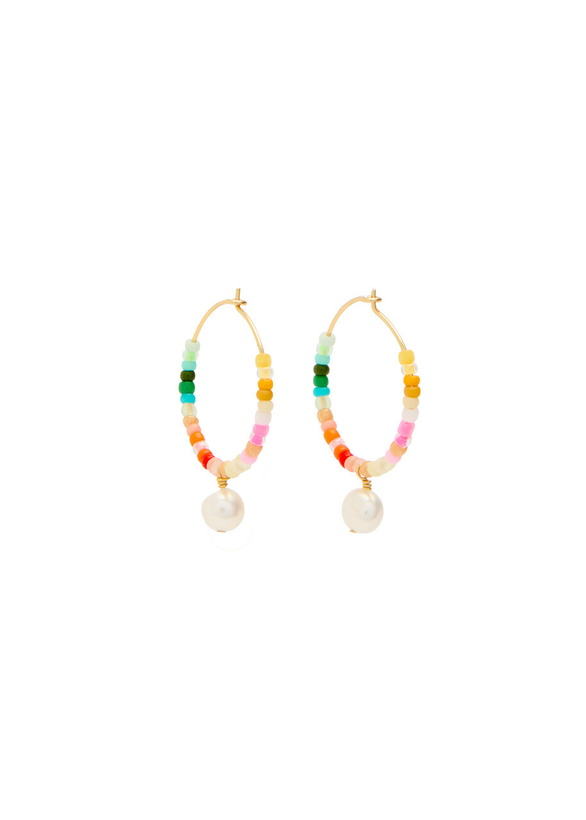 Photo: Anni LU Rainbow Nomad Beaded Hoop Earrings - Multicoloured - One Size