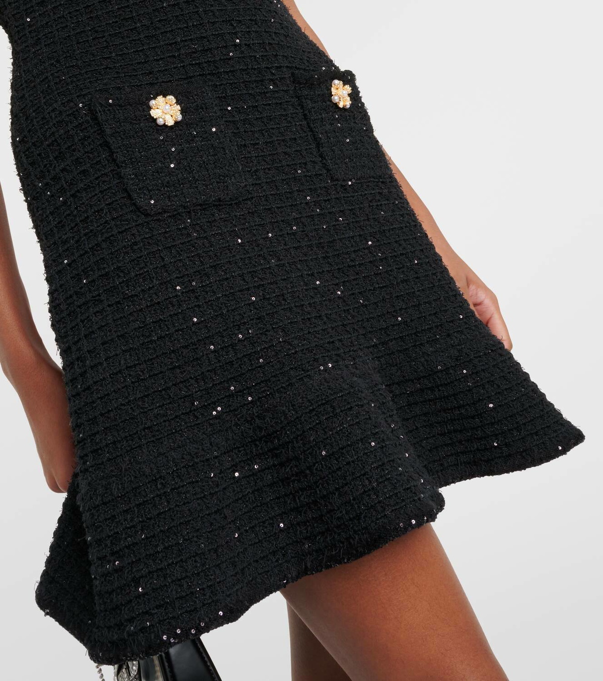 SELF-PORTRAIT ワンピース レース Bow-detail embellished955690 Self-Portrait Bow-detail embellished knit minidress Self