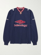 Balenciaga - Oversized Appliquéd Printed Cotton-Jersey T-Shirt - Blue