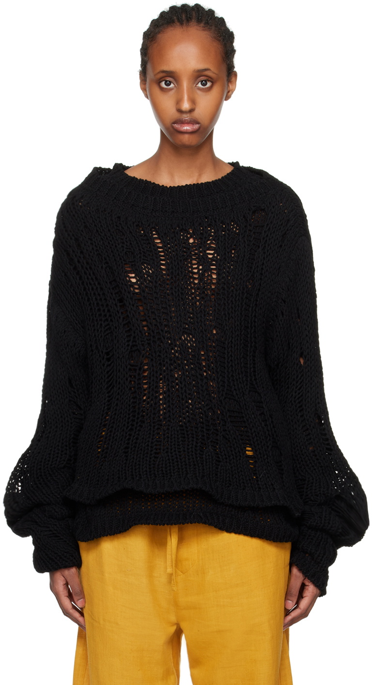 AIREI Brown Open Knit Sweater AIREI