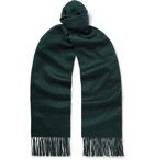 Johnstons of Elgin - Fringed Prince of Wales Checked Cashmere Scarf - Green