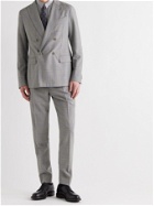 GIORGIO ARMANI - Slim-Fit Double-Breasted Prince Of Wales Checked Wool Suit Jacket - Gray - IT 46