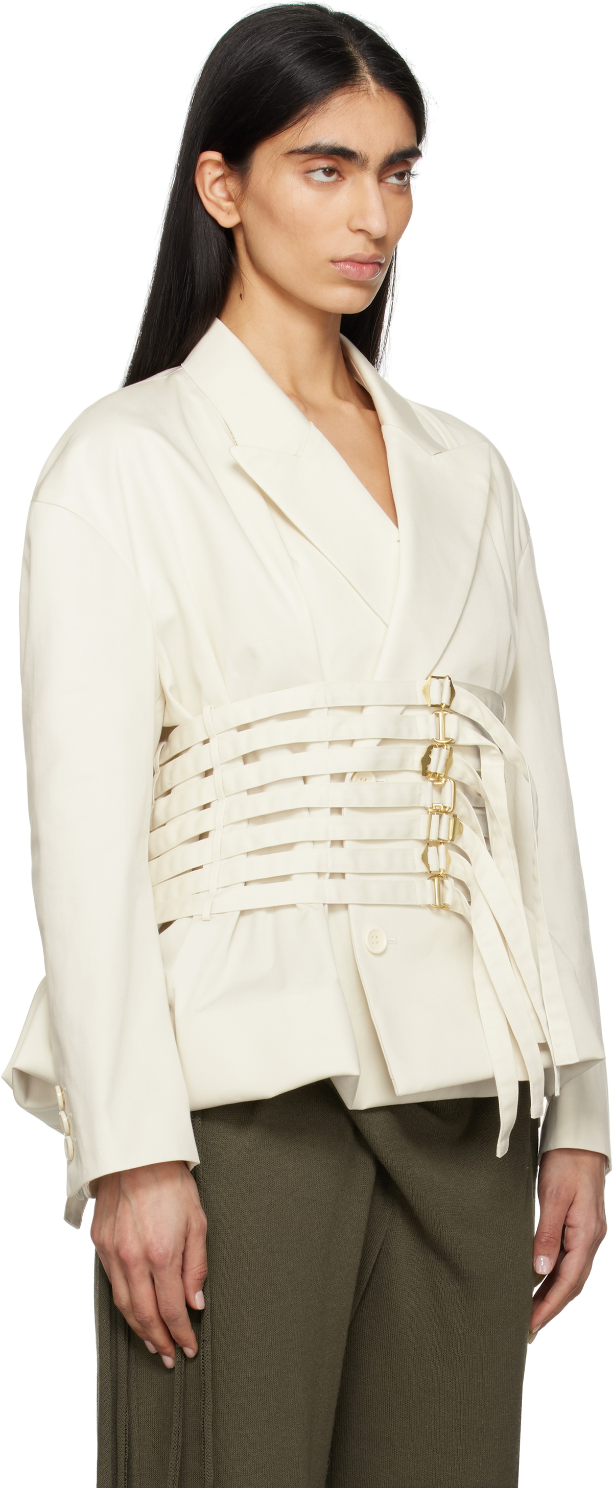 UNDERCOVER Off-White Buckle Blazer