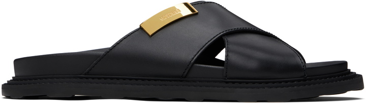 Photo: Moschino Black Leather Sandals