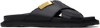 Moschino Black Leather Sandals