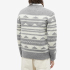 NN07 Men's Aslak Geometric Pattern Crew Knit in Grey Melange