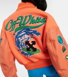 Off-White - Appliqué wool-blend bomber jacket