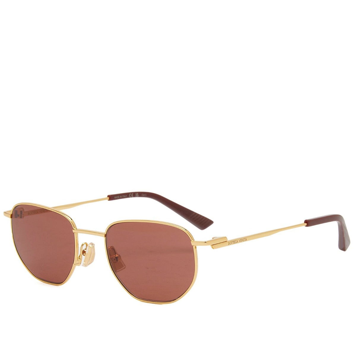 Photo: Bottega Veneta Eyewear Men's BV1301S Sunglasses in Gold/Brown