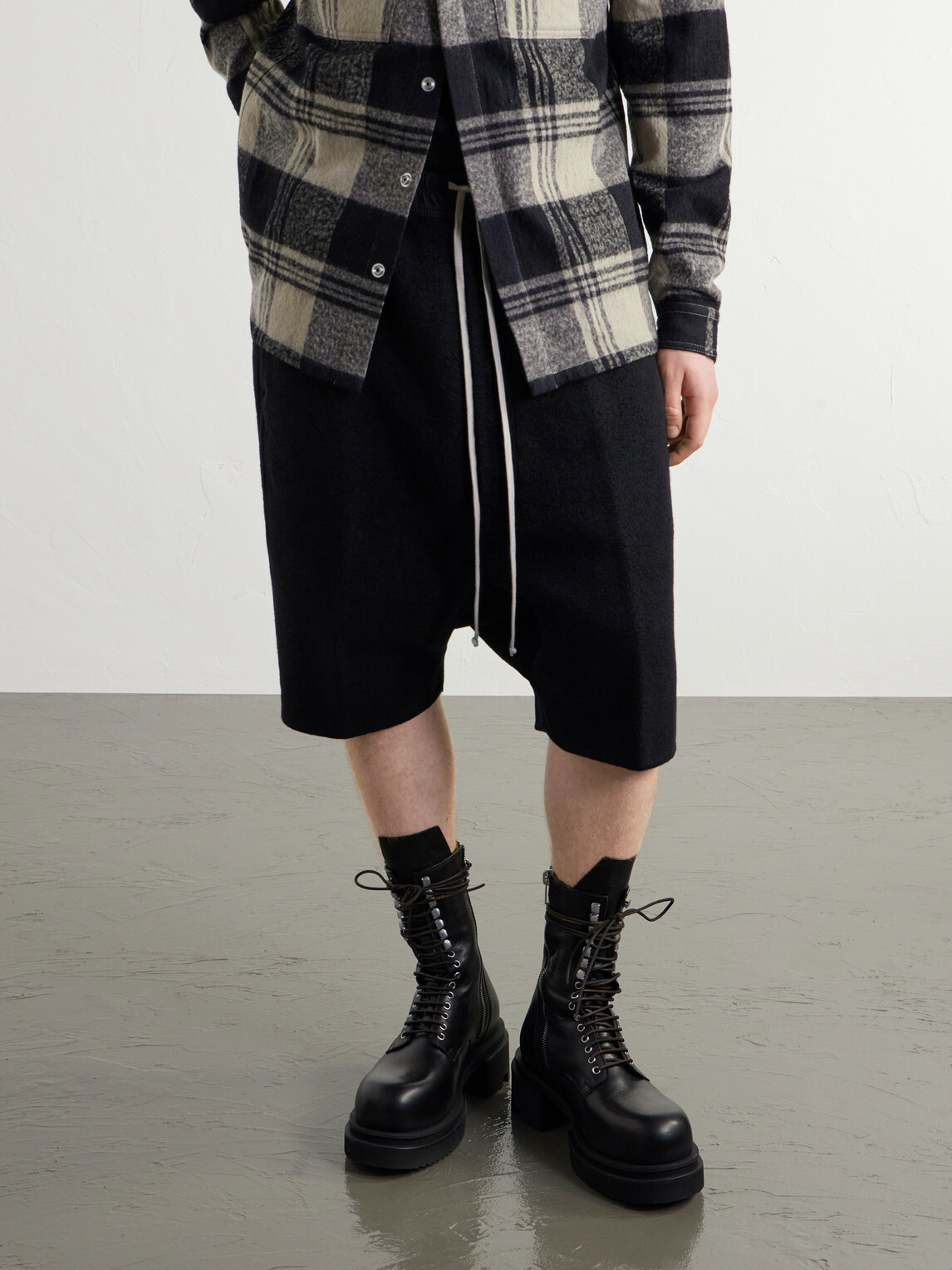 Rick Owens - Bogun Leather Lace-up Boots - Black