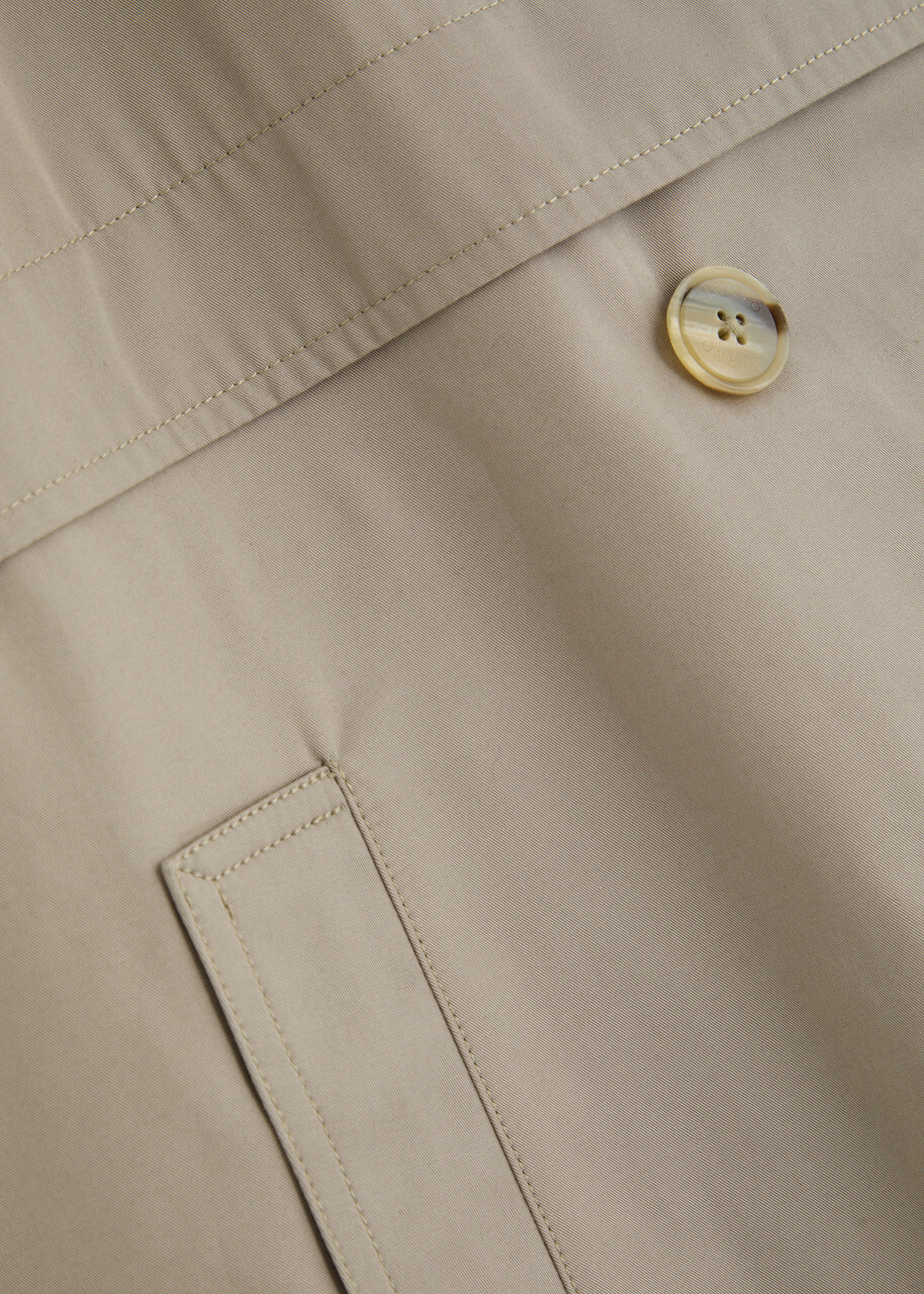 Herno Double-breasted Cotton Trench Cape Taupe