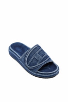 Diesel Sa-Slide D-Denim slides with embossed strap - Slides - Unisex - Blue