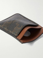 CELINE - Leather-Trimmed Logo-Print Coated-Canvas Magnetic Cardholder