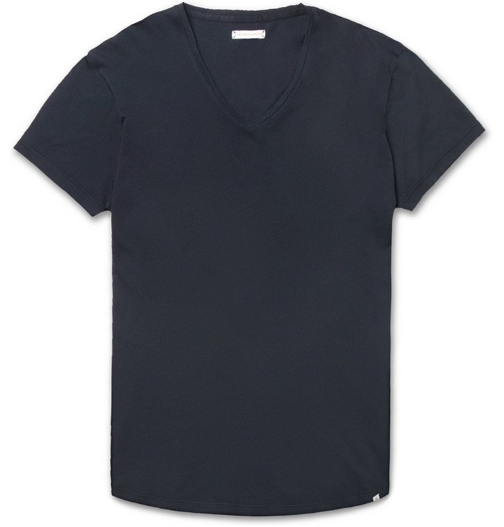 Photo: Orlebar Brown - OB-V Slim-Fit Cotton-Jersey T-Shirt - Men - Navy