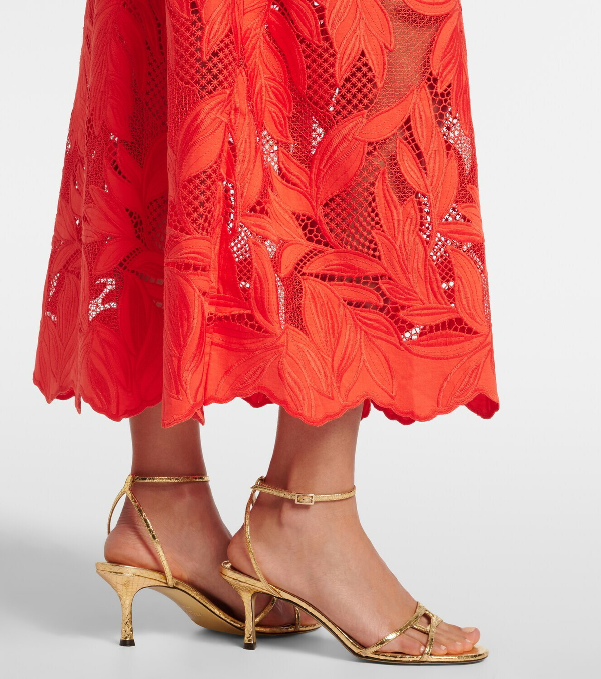 Erdem Embroidered mesh midi dress