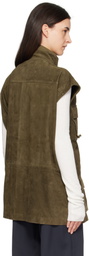 The Frankie Shop Khaki Turin Cargo Suede Vest