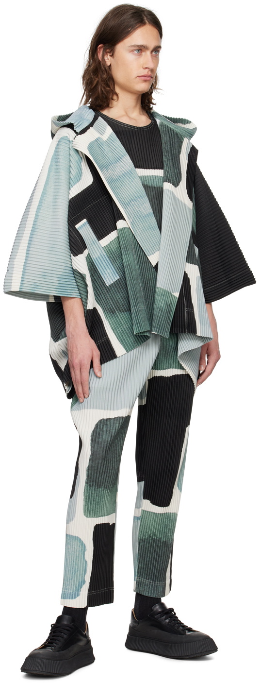 HOMME PLISSÉ ISSEY MIYAKE Gray & Black Landscape Trousers Homme