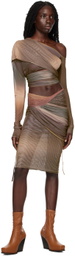 Jade Cropper Brown Draped Midi Skirt