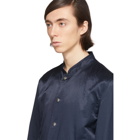 Lanvin Reversible Navy Satin Bomber Jacket