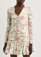Needle & Thread Enchanted Garden Floral-print Mini Dress White