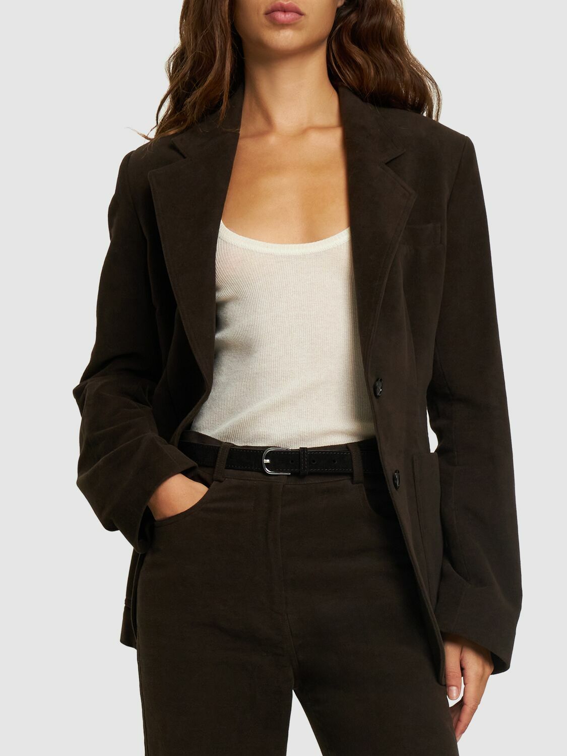 TOTEME - 2.5cm Slim Suede Belt Toteme