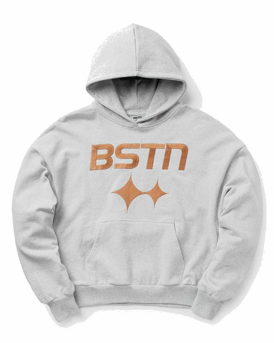 Photo: Bstn Brand Copper Logo Oversized Heavyweight Hoody Grey - Mens - Hoodies