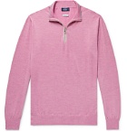 Peter Millar - Suede-Trimmed Merino Wool-Blend Half-Zip Sweater - Pink