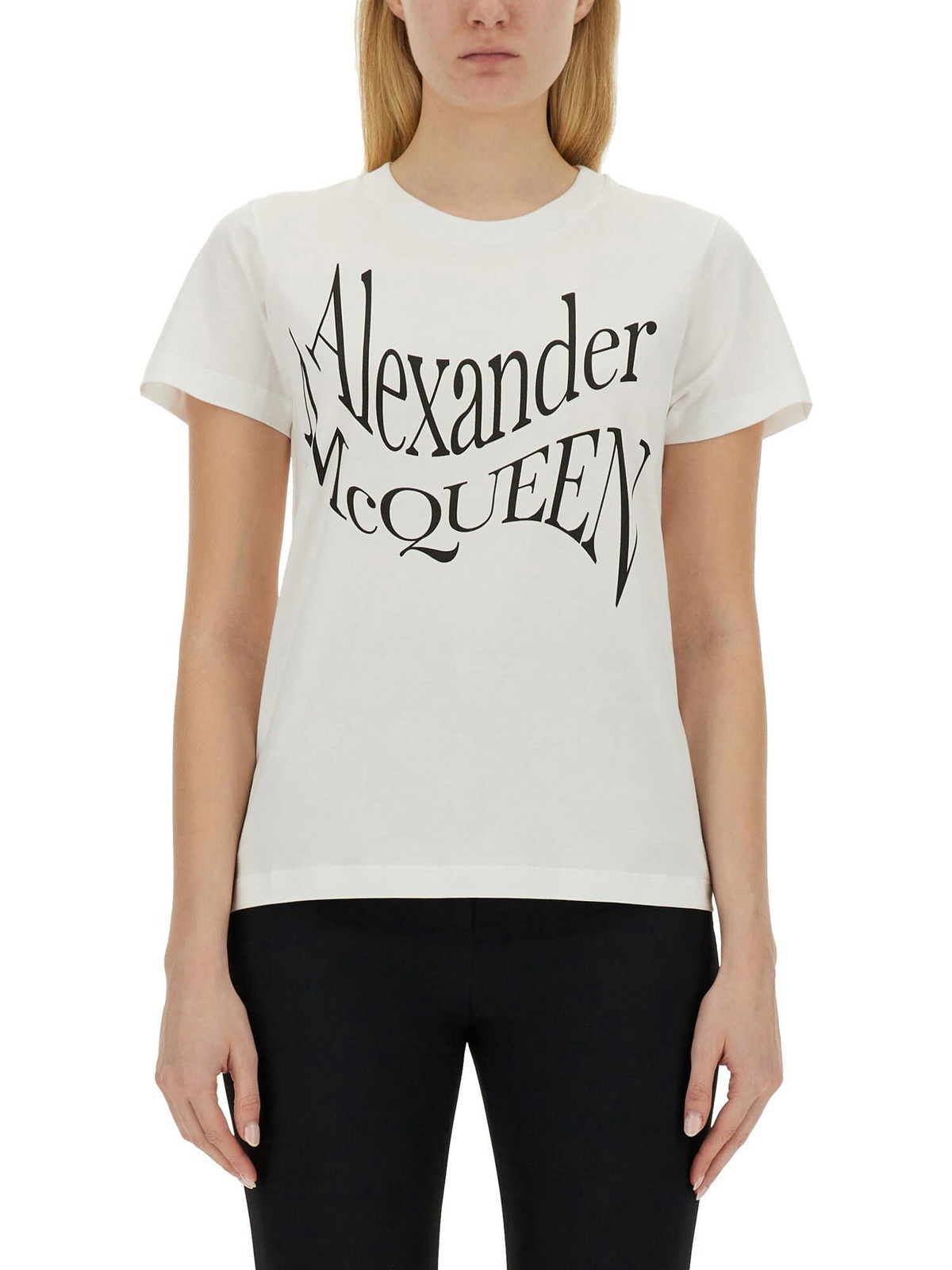 Alexander McQueen White Deconstructed Peplum T-Shirt