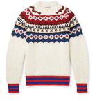 Moncler - Fair Isle Wool-Blend Sweater - Men - Off-white