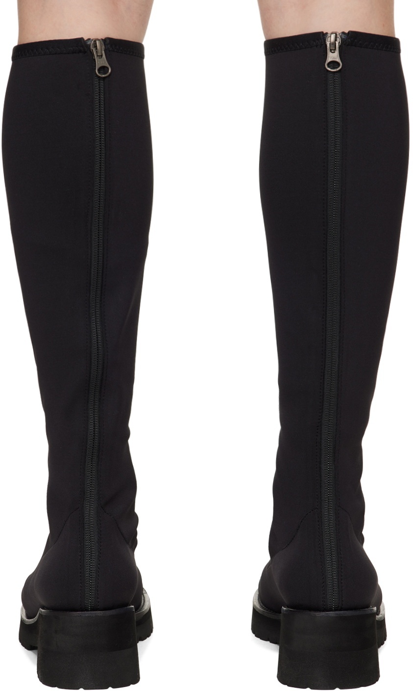 AMOMENTO Black Scuba Long Boots