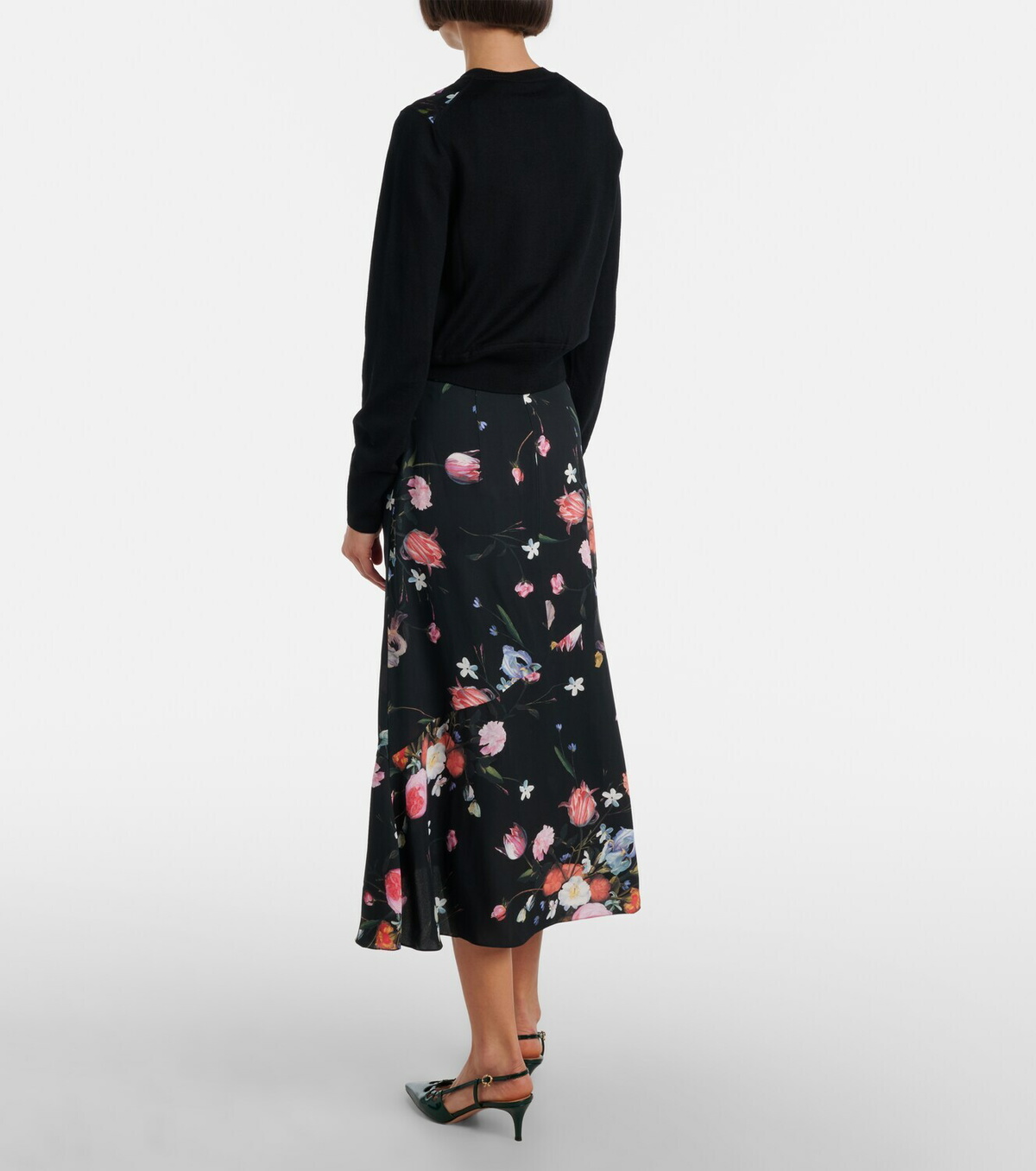 Erdem Floral crêpe midi skirt