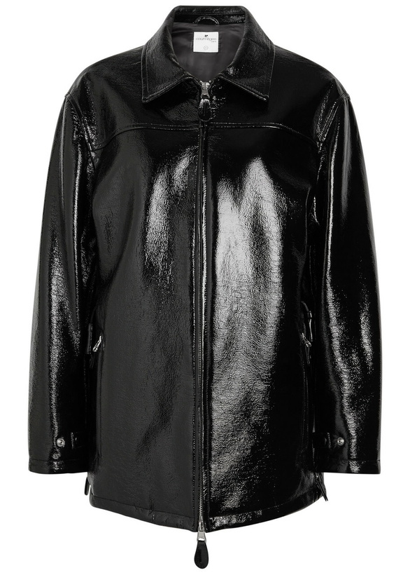 Photo: Courrèges Quilted Faux Patent Leather Jacket Black