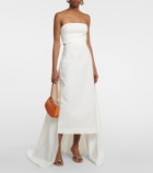 Staud - Prunella cape-detail cotton-blend midi skirt