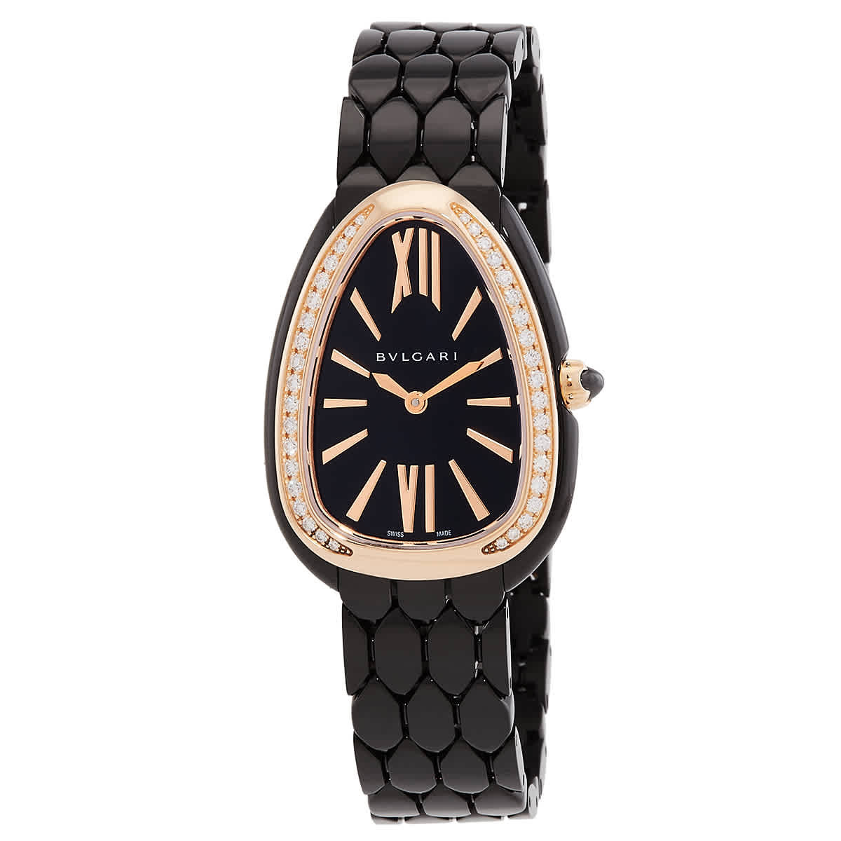 Bvlgari Serpenti Seduttori Quartz Diamond Black Dial Ladies Watch