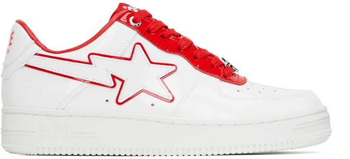 Photo: BAPE White & Red Patent Leather Sneakers