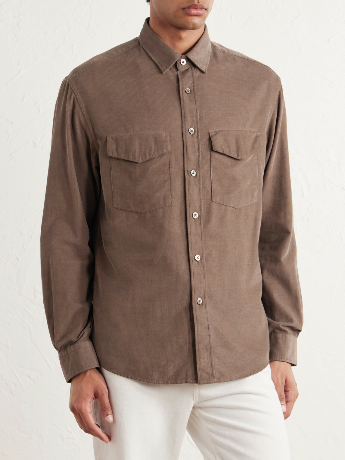 Canali - Cotton-Corduroy Shirt - Brown