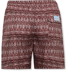 Rubinacci - Mid-Length Printed Swim Shorts - Burgundy