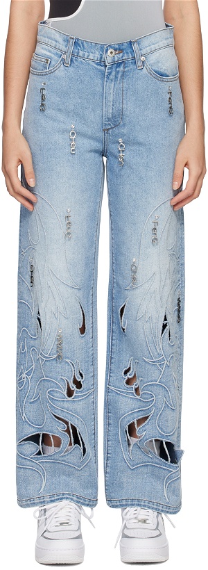 Photo: Feng Chen Wang Blue Phoenix Cutout Jeans