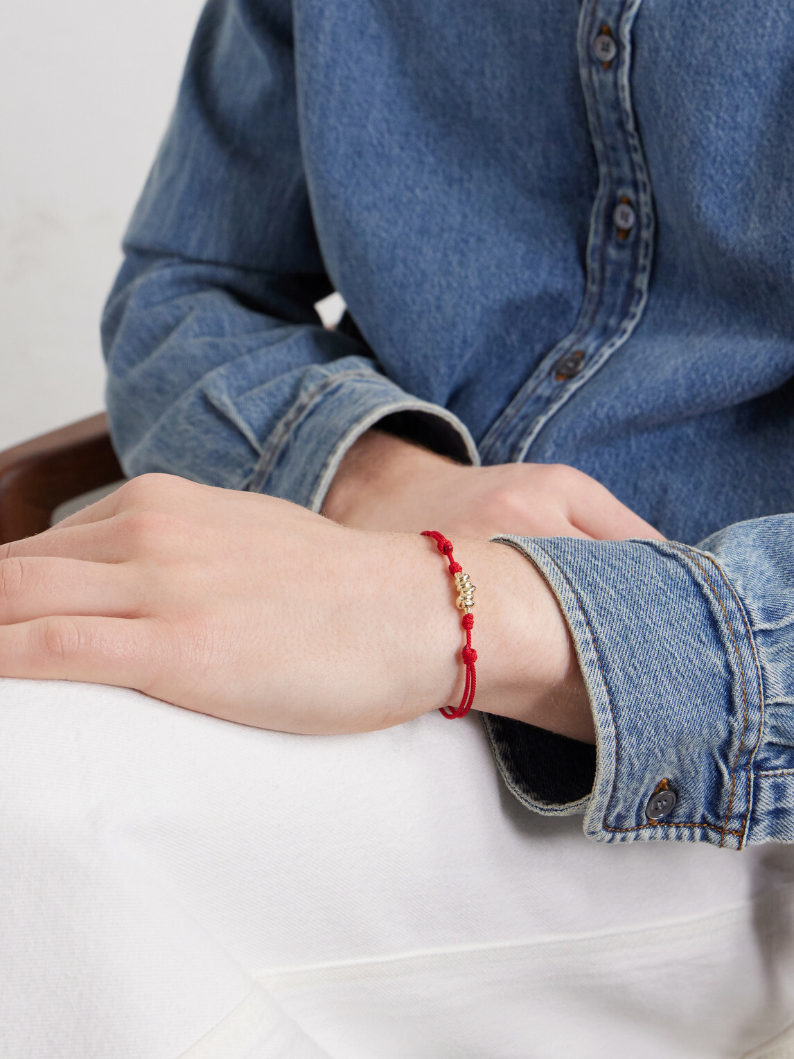 Luis Morais - 14-Karat Gold On A Cord Bracelet